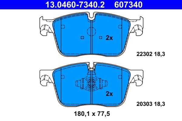 set placute frana,frana disc ATE 13.0460-7340.2