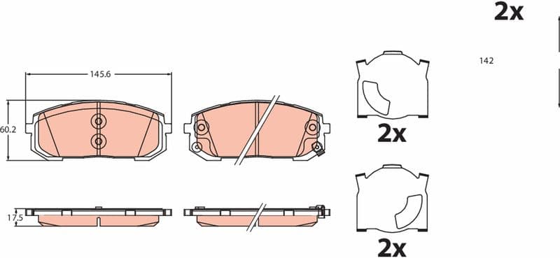 set placute frana,frana disc TRW GDB2492