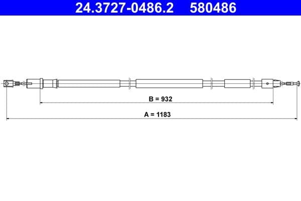 Cablu, frana de parcare ATE 24.3727-0486.2