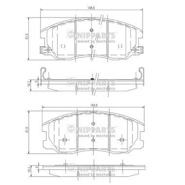 set placute frana,frana disc NIPPARTS J3600913