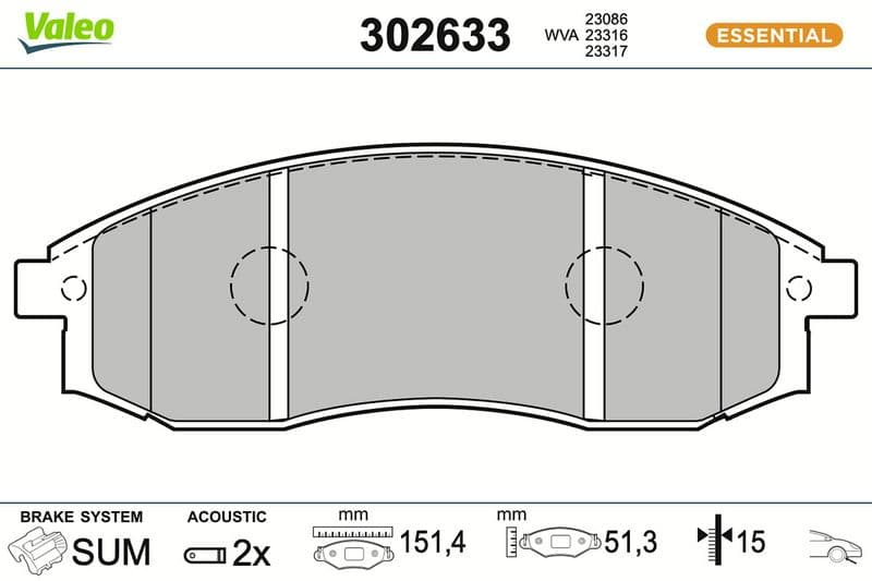 set placute frana,frana disc VALEO 302633