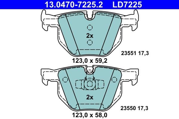 set placute frana,frana disc ATE Ceramic 13.0470-7225.2