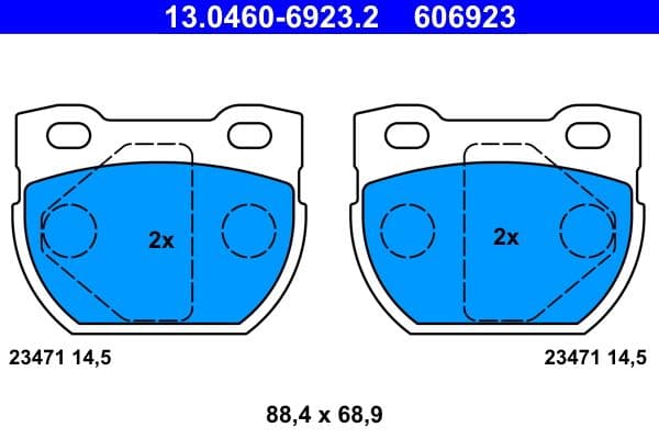 set placute frana,frana disc ATE 13.0460-6923.2