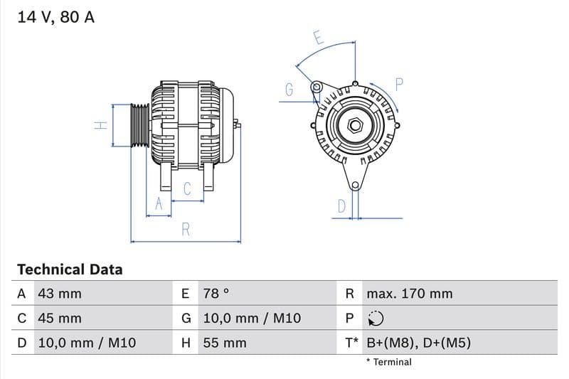 Generator / Alternator BOSCH 0 986 042 081