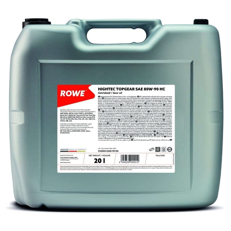 ulei de transmisie ROWE HIGHTEC TOPGEAR SAE 80W-90 HC 25000-0200-99