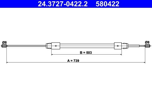 Cablu, frana de parcare ATE 24.3727-0422.2