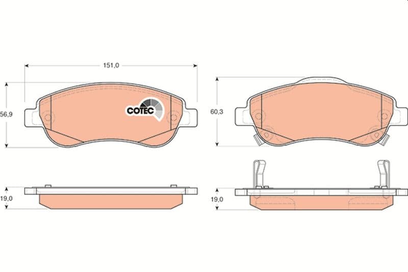 set placute frana,frana disc TRW COTEC GDB3445