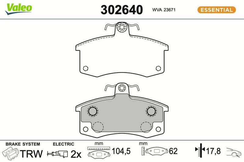 set placute frana,frana disc VALEO 302640