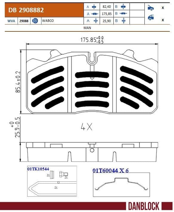 set placute frana,frana disc DANBLOCK DB 2908882