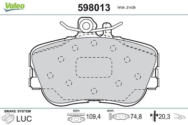 set placute frana,frana disc VALEO 598013