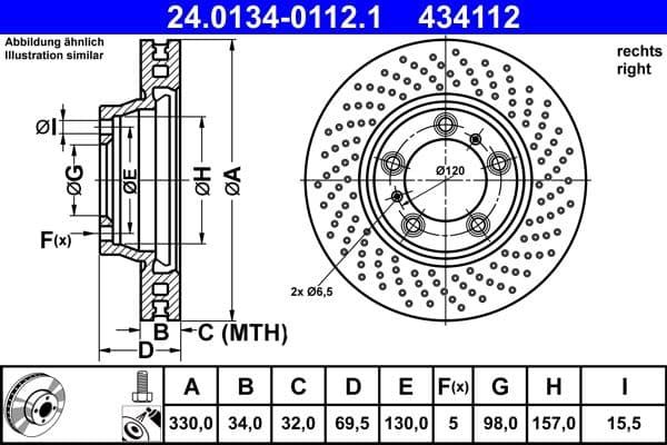 Disc frana ATE 24.0134-0112.1