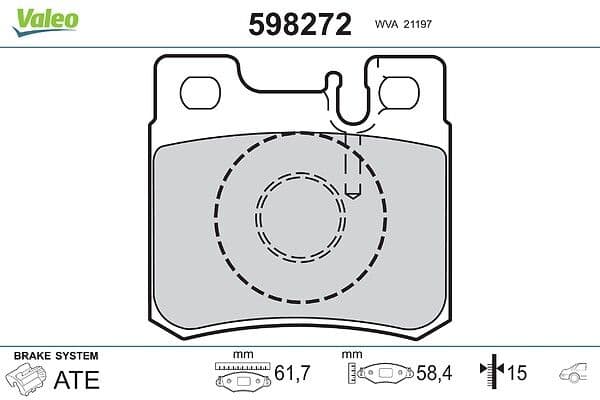set placute frana,frana disc VALEO 598272