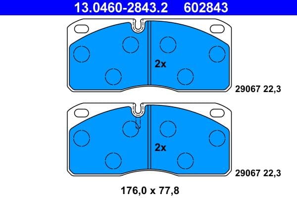 set placute frana,frana disc ATE 13.0460-2843.2