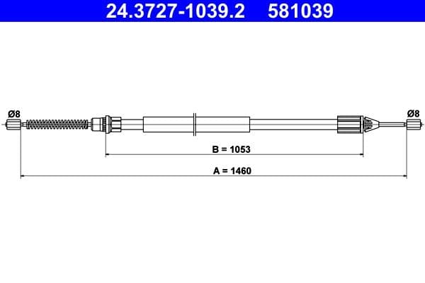 Cablu, frana de parcare ATE 24.3727-1039.2