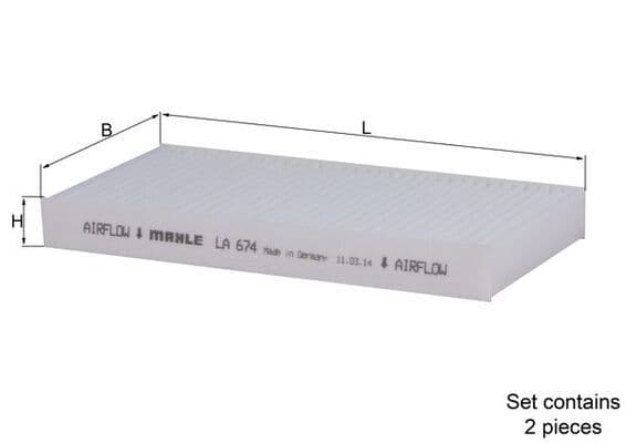 Filtru, aer habitaclu MAHLE LA 674/S