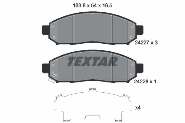 set placute frana,frana disc TEXTAR 2422701
