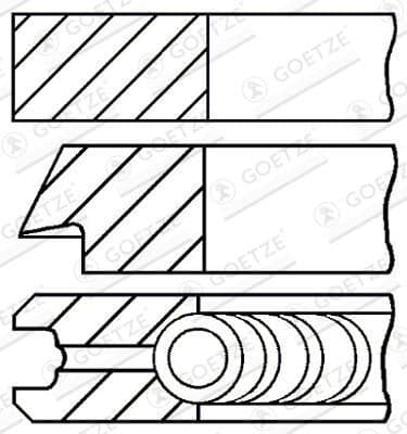Set segmenti piston GOETZE ENGINE LKZ-Ring® 08-442900-00