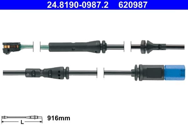 senzor de avertizare,uzura placute de frana ATE 24.8190-0987.2