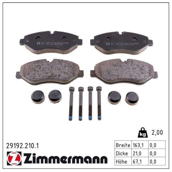 set placute frana,frana disc ZIMMERMANN 29192.210.1