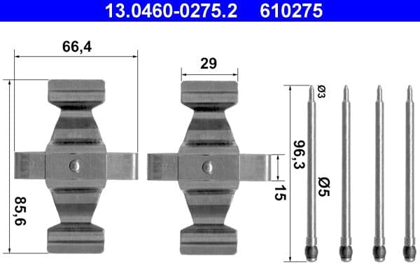 Set accesorii, placute frana ATE 13.0460-0275.2