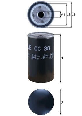 Filtru ulei MAHLE OC 38