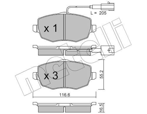 set placute frana,frana disc METELLI 22-0528-1