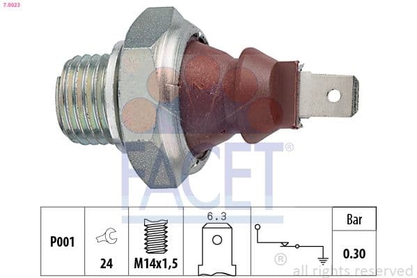 Senzor presiune ulei FACET Made in Italy - OE Equivalent 7.0023