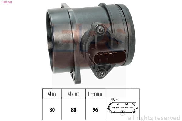 senzor debit aer EPS Made in Italy - OE Equivalent 1.991.567