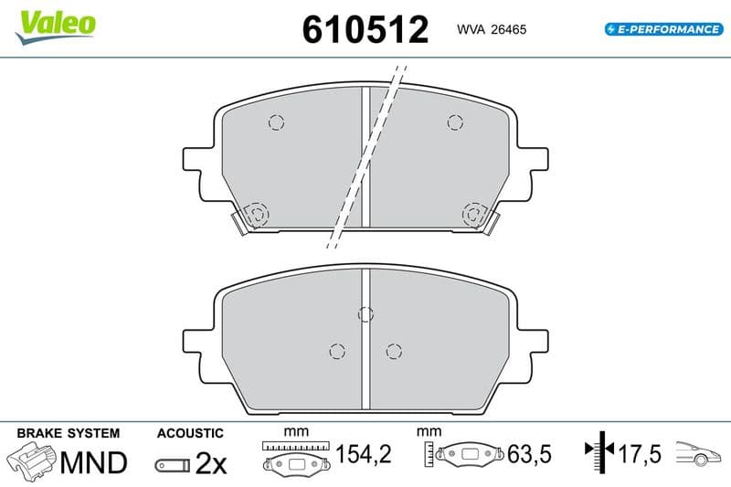 set placute frana,frana disc VALEO 610512