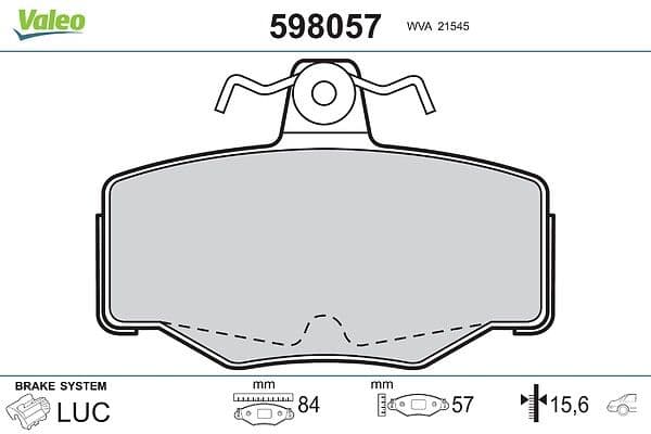 set placute frana,frana disc VALEO 598057