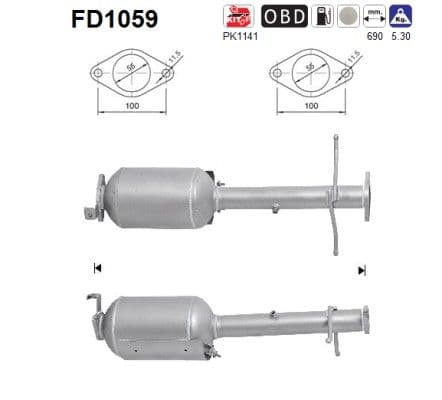 Filtru funingine/particule, sist.de esapament AS-PL FD1059