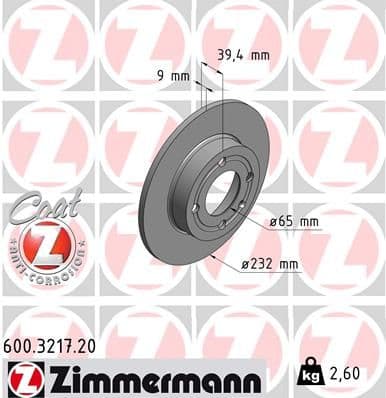 Disc frana ZIMMERMANN COAT Z 600.3217.20