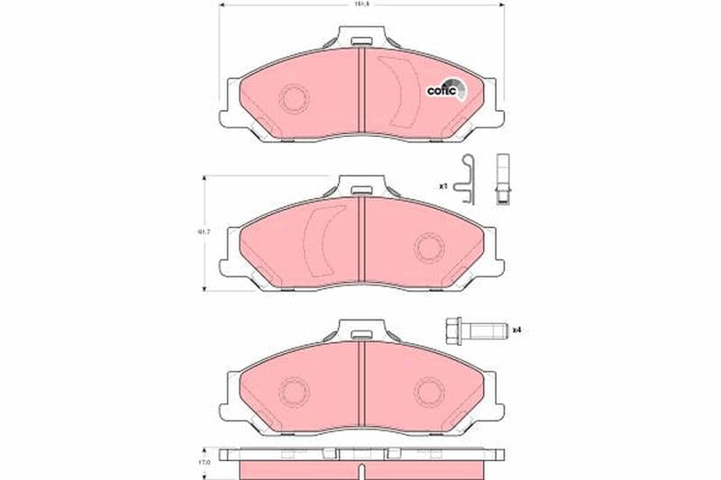 set placute frana,frana disc TRW COTEC GDB3353