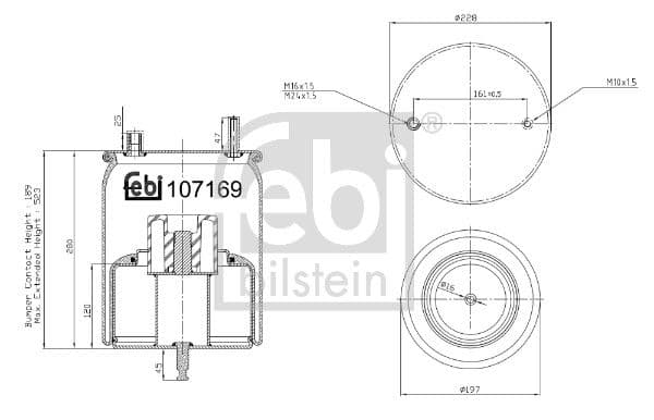 Burduf, suspensie pneumatica FEBI BILSTEIN 107169