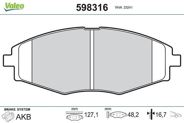 set placute frana,frana disc VALEO 598316
