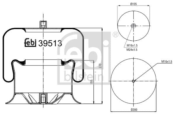 Burduf, suspensie pneumatica FEBI BILSTEIN 39513