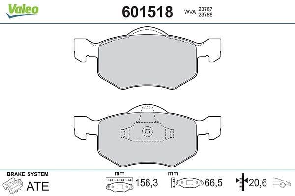set placute frana,frana disc VALEO 601518
