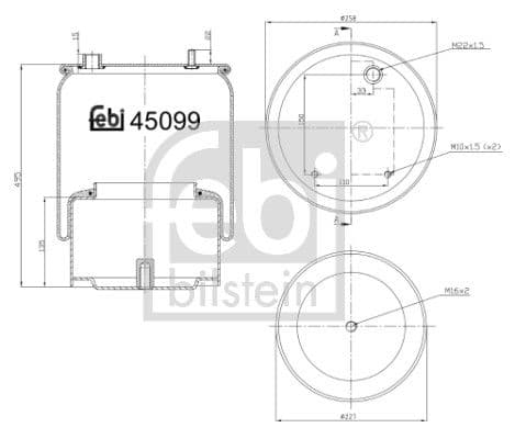 Burduf, suspensie pneumatica FEBI BILSTEIN 45099