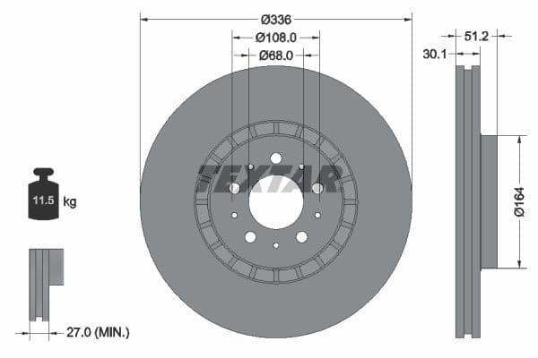 Disc frana TEXTAR PRO+ 92126705