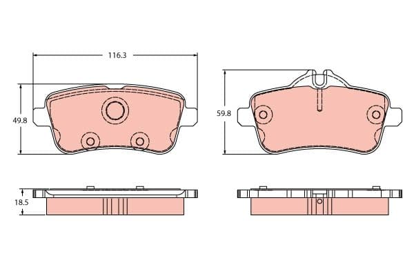 set placute frana,frana disc TRW GDB2391