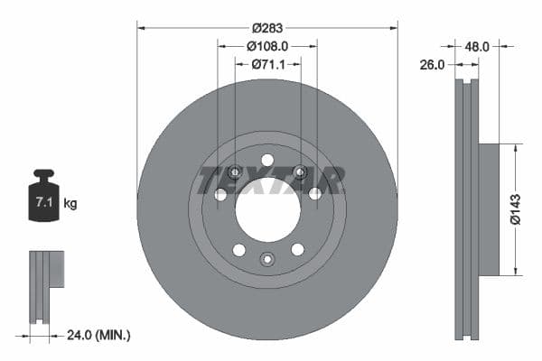 Disc frana TEXTAR 92111803