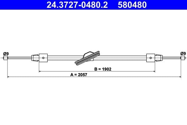 Cablu, frana de parcare ATE 24.3727-0480.2