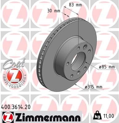 Disc frana ZIMMERMANN COAT Z 400.3614.20