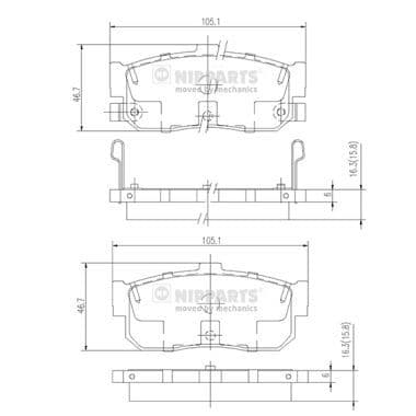 set placute frana,frana disc NIPPARTS J3611034