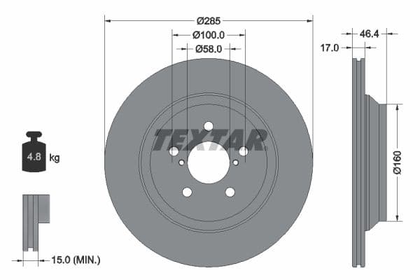 Disc frana TEXTAR PRO 92309303