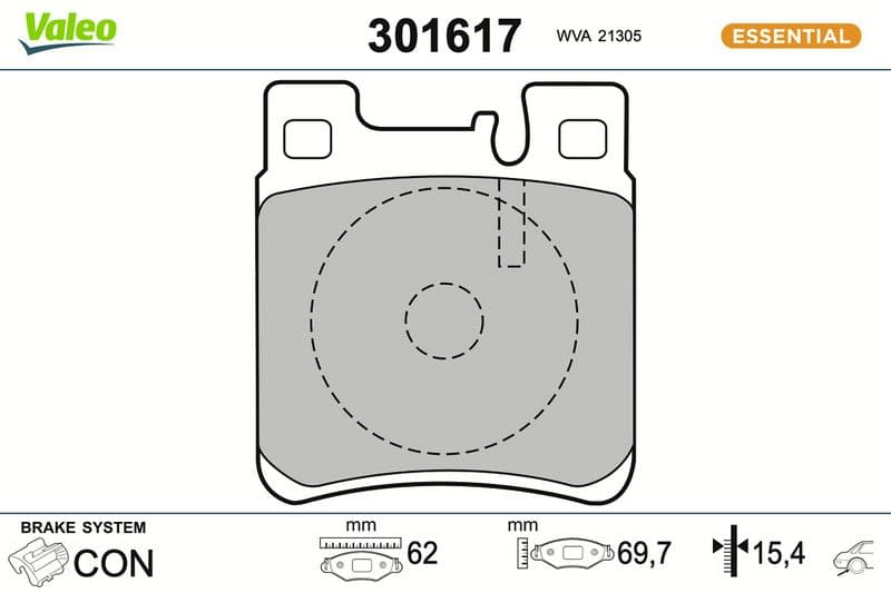 set placute frana,frana disc VALEO ESSENTIAL 301617