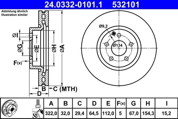 Disc frana ATE PowerDisc 24.0332-0101.1
