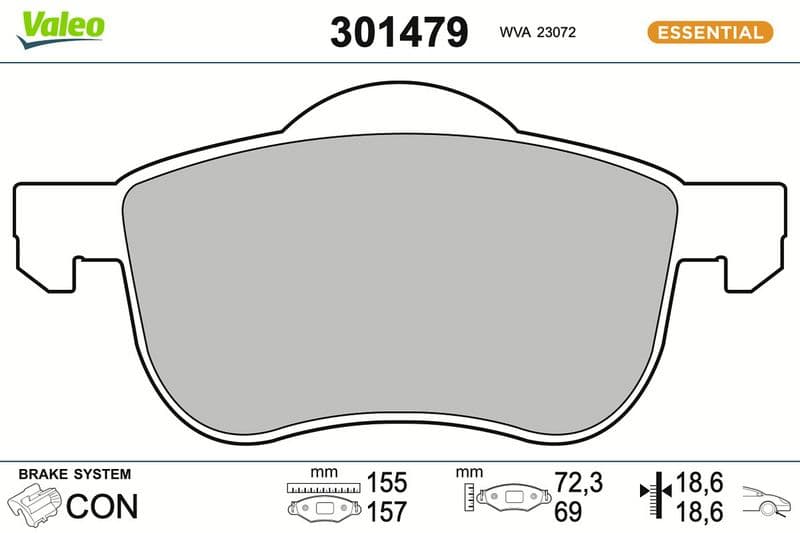 set placute frana,frana disc VALEO ESSENTIAL 301479