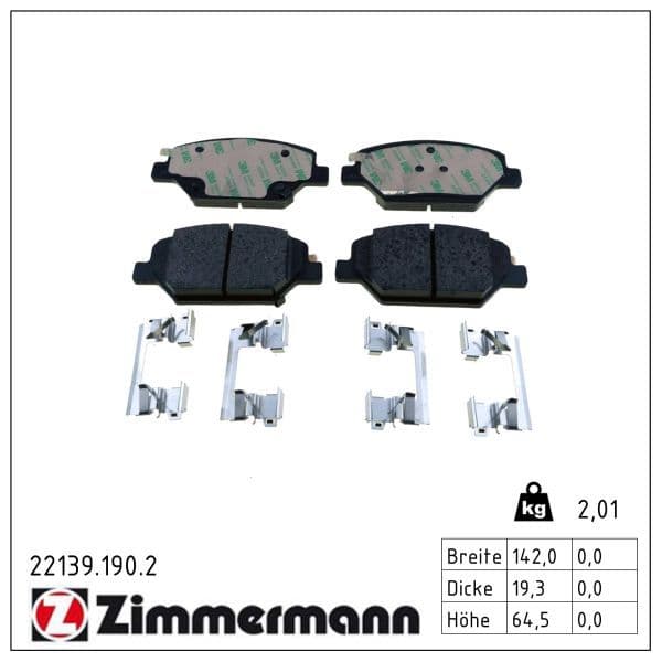set placute frana,frana disc ZIMMERMANN 22139.190.2