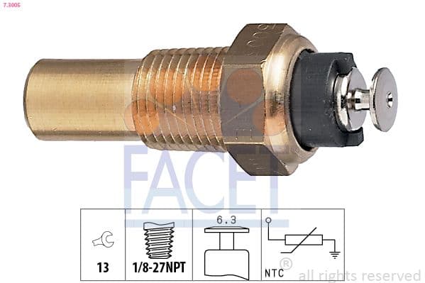 senzor,temperatura lichid de racire FACET Made in Italy - OE Equivalent 7.3005